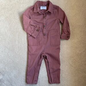 Old Navy girls Dusty Pink utility chino Jumpsuit 2T